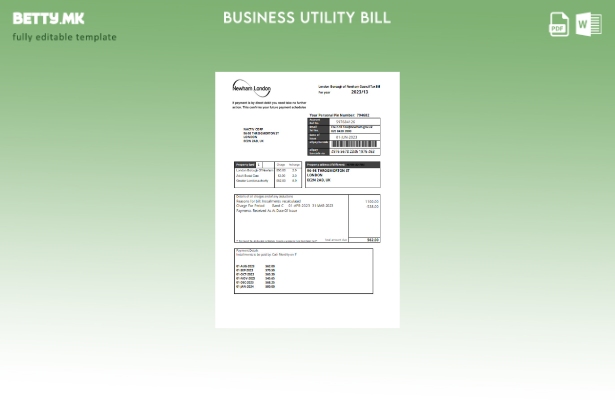 модерен стил Шаблон за даночна деловна сметка на Советот на општина Њухам Лондон